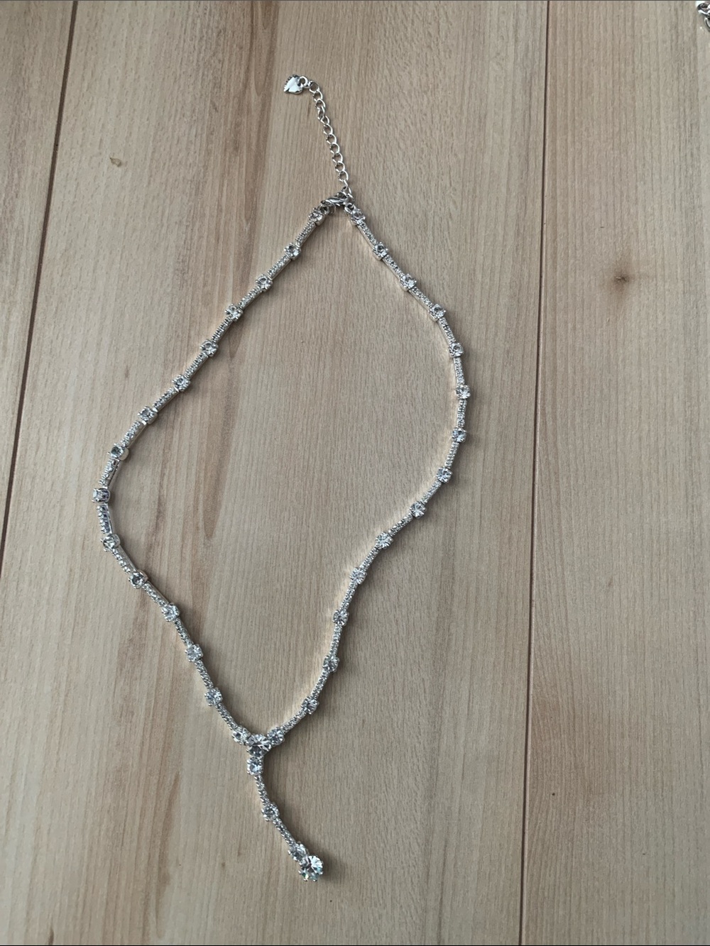 Carolee Silver Crystal Y-Necklace